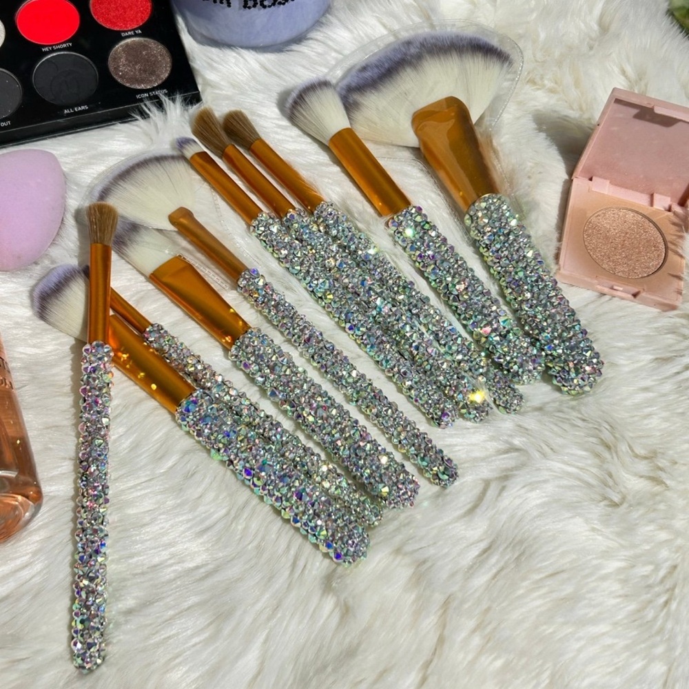 New bedazzled Makeup brushes set. Fully bling. Handmade - Picture 2 of 2